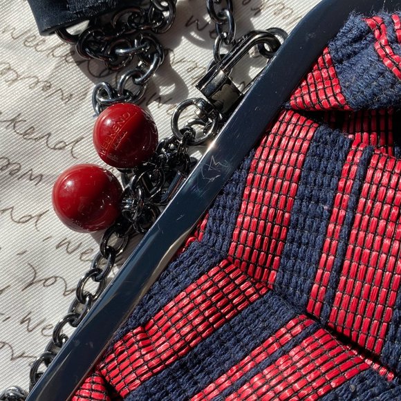 Weekend Max Mara Red and Blue Striped Bag - Picture 4 of 8